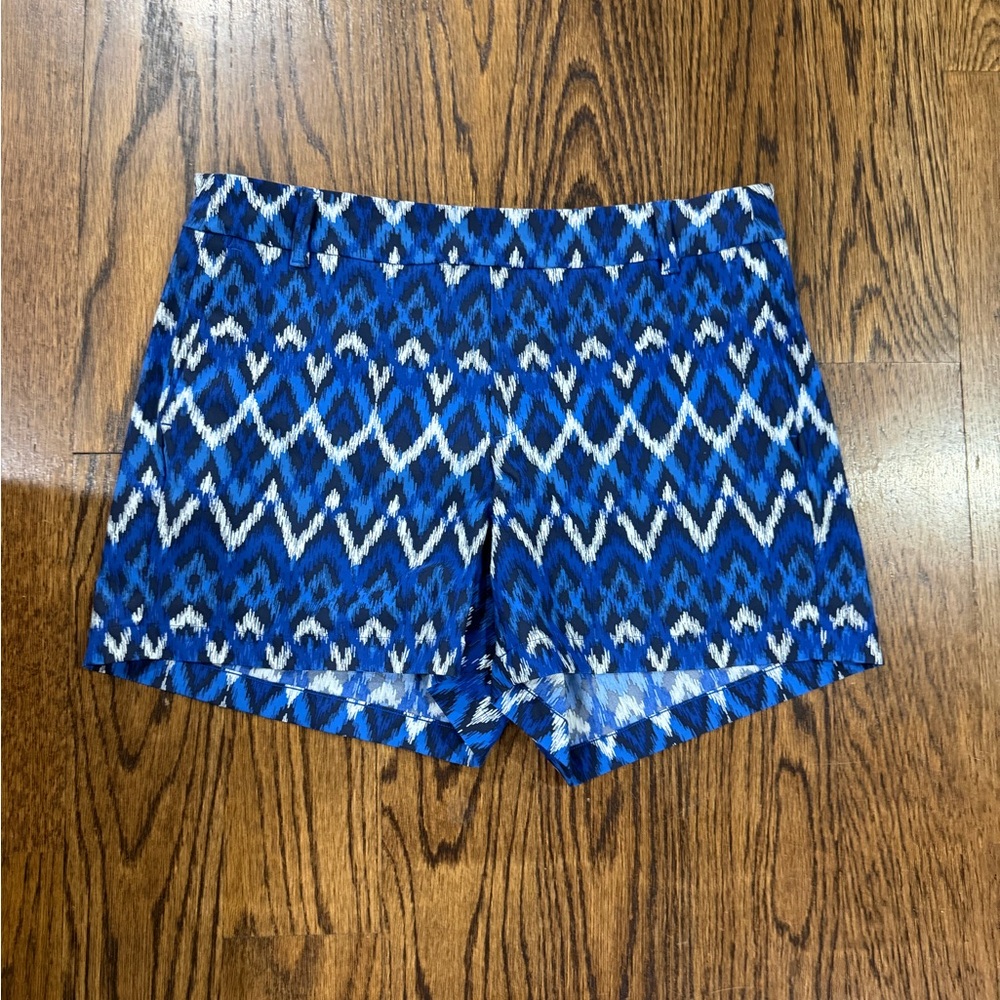 SPANX Blue Ikat Print High-Waist Women’s Shorts